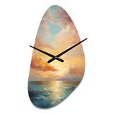 Ocean Sunset Celestial Symphony - Asymmetric Metal Wall Clock