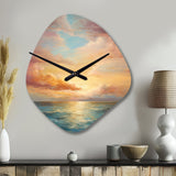 Ocean Sunset Celestial Symphony - Asymmetric Metal Wall Clock