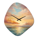 Ocean Sunset Celestial Symphony - Asymmetric Metal Wall Clock