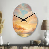 Ocean Sunset Celestial Symphony - Asymmetric Metal Wall Clock