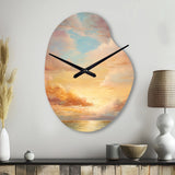 Ocean Sunset Celestial Symphony - Asymmetric Metal Wall Clock