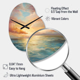 Ocean Sunset Celestial Symphony - Asymmetric Metal Wall Clock