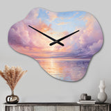 Sunset Cotton Candy Skies II - Asymmetric Metal Wall Clock