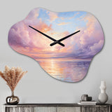 Sunset Cotton Candy Skies II - Asymmetric Metal Wall Clock
