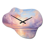 Sunset Cotton Candy Skies II - Asymmetric Metal Wall Clock