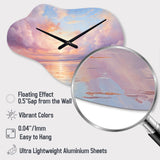 Sunset Cotton Candy Skies II - Asymmetric Metal Wall Clock
