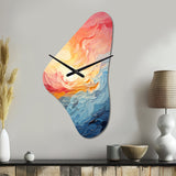 Bold Pastel Sunset I - Asymmetric Metal Wall Clock