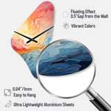 Bold Pastel Sunset I - Asymmetric Metal Wall Clock