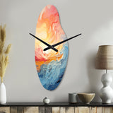 Bold Pastel Sunset I - Asymmetric Metal Wall Clock