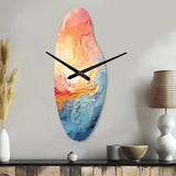Bold Pastel Sunset I - Asymmetric Metal Wall Clock
