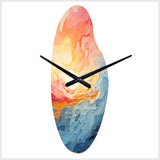 Bold Pastel Sunset I - Asymmetric Metal Wall Clock