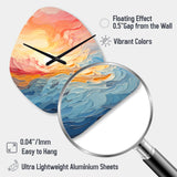 Bold Pastel Sunset I - Asymmetric Metal Wall Clock