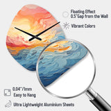 Bold Pastel Sunset I - Asymmetric Metal Wall Clock