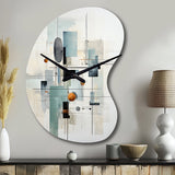 Grey Suprematism Geometric Symphony II - Asymmetric Metal Wall Clock