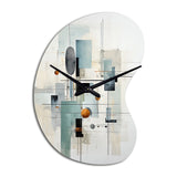 Grey Suprematism Geometric Symphony II - Asymmetric Metal Wall Clock