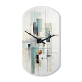Grey Suprematism Geometric Symphony II - Asymmetric Metal Wall Clock