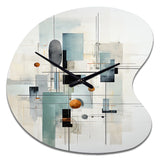 Grey Suprematism Geometric Symphony II - Asymmetric Metal Wall Clock