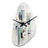 Grey Suprematism Geometric Symphony II - Asymmetric Metal Wall Clock