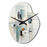 Grey Suprematism Geometric Symphony II - Asymmetric Metal Wall Clock