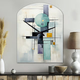 White Blue Suprematism Harmonious Convergence II - Asymmetric Metal Wall Clock