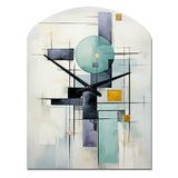 White Blue Suprematism Harmonious Convergence II - Asymmetric Metal Wall Clock