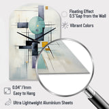 White Blue Suprematism Harmonious Convergence II - Asymmetric Metal Wall Clock
