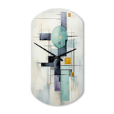 White Blue Suprematism Harmonious Convergence II - Asymmetric Metal Wall Clock