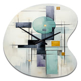 White Blue Suprematism Harmonious Convergence II - Asymmetric Metal Wall Clock
