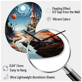 Surrealism Dalis Wonderland - Asymmetric Metal Wall Clock