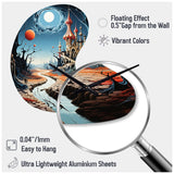 Surrealism Dalis Wonderland - Asymmetric Metal Wall Clock