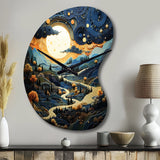 Surrealism Dreamscapes River II - Asymmetric Metal Wall Clock