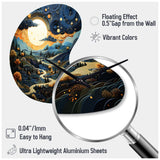 Surrealism Dreamscapes River II - Asymmetric Metal Wall Clock
