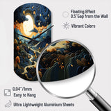 Surrealism Dreamscapes River II - Asymmetric Metal Wall Clock