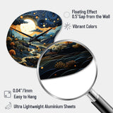 Surrealism Dreamscapes River II - Asymmetric Metal Wall Clock