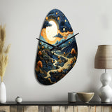 Surrealism Dreamscapes River II - Asymmetric Metal Wall Clock