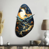 Surrealism Dreamscapes River II - Asymmetric Metal Wall Clock