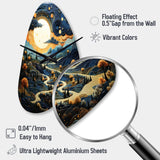 Surrealism Dreamscapes River II - Asymmetric Metal Wall Clock