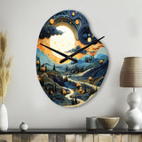 Surrealism Dreamscapes River II - Asymmetric Metal Wall Clock