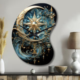 Symbols Crescent Moon And Stars - Asymmetric Metal Wall Clock