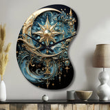 Symbols Crescent Moon And Stars - Asymmetric Metal Wall Clock