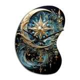 Symbols Crescent Moon And Stars - Asymmetric Metal Wall Clock