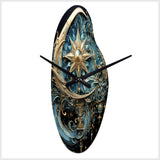 Symbols Crescent Moon And Stars - Asymmetric Metal Wall Clock