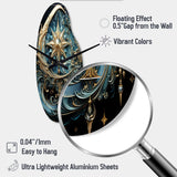 Symbols Crescent Moon And Stars - Asymmetric Metal Wall Clock