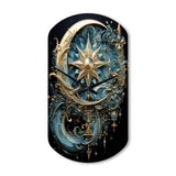 Symbols Crescent Moon And Stars - Asymmetric Metal Wall Clock