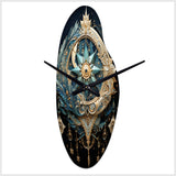 Symbols Crescent Moon And - Asymmetric Metal Wall Clock