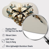 Fleur-De-Lis A Stylized Lilly Flower II - Asymmetric Metal Wall Clock