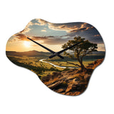 Texas Sunset Ultra-Wide Angle Landscape I - Asymmetric Metal Wall Clock