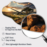 Texas Sunset Ultra-Wide Angle Landscape I - Asymmetric Metal Wall Clock