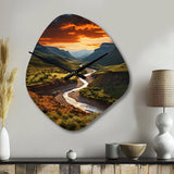 Texas Sunset Ultra-Wide Angle Landscape II - Asymmetric Metal Wall Clock