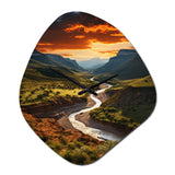 Texas Sunset Ultra-Wide Angle Landscape II - Asymmetric Metal Wall Clock
